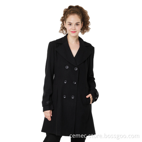 New Fashion Girls Winter Lapel Woolen Overcoat